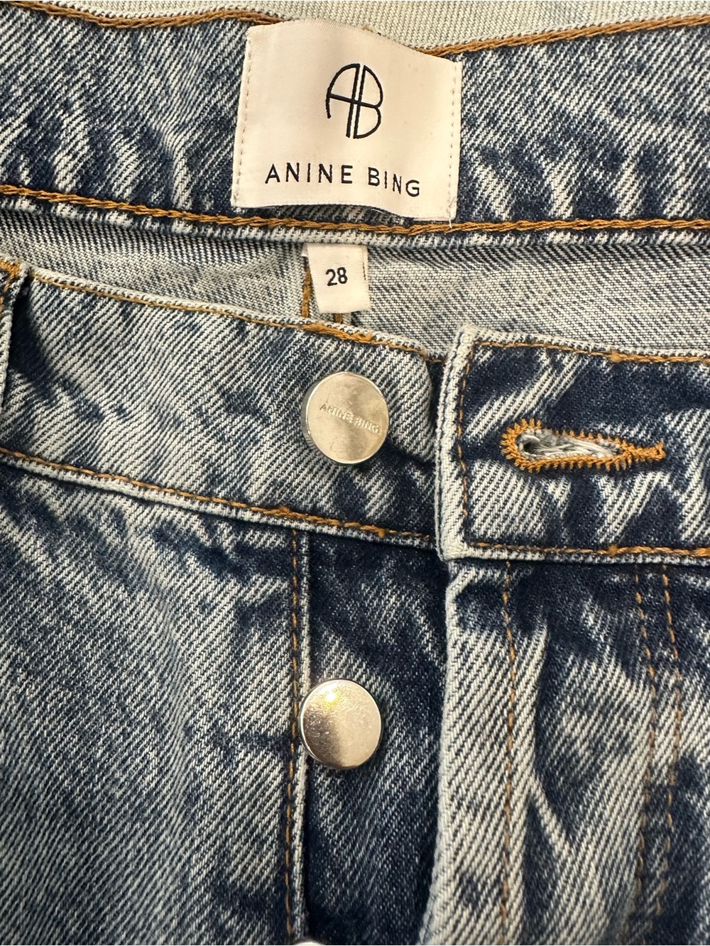 Anine Bing Light Blue High-Rise Button-Fly Jeans
